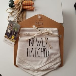 Rae Dunn Baby Bandana Bib NEWLY HATCHED, SNUGGLE BUNNY, SOMEBUNNY LOVES ME New